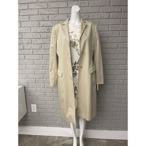 Jones New York Women Tan Long Walker / Trench Coat Size 12 NWT